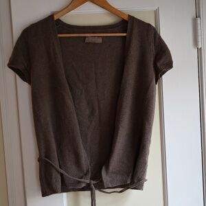 Zadig & Voltaire "almost vintage" brown cashmere wrap sweater